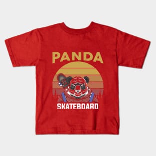 PANDA SKATEBOARD Kids T-Shirt